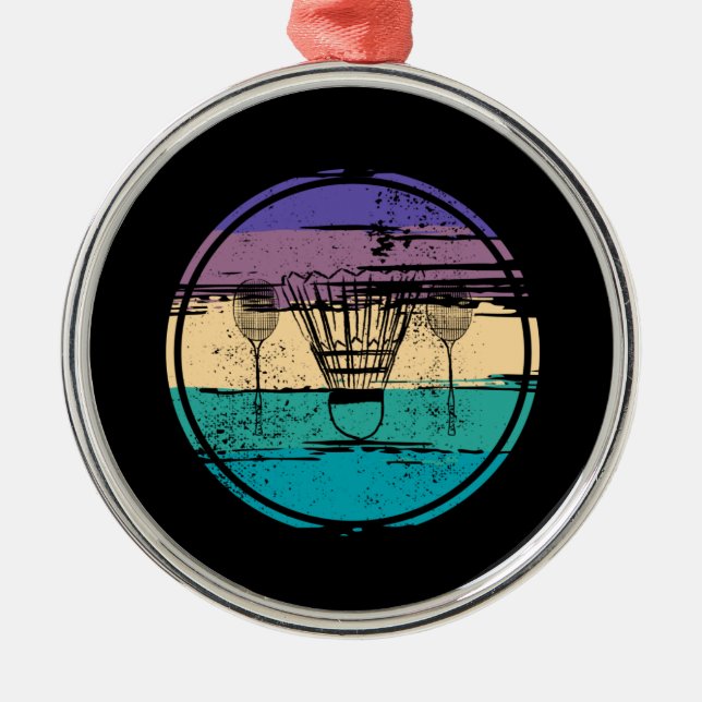 Badminton Equipment Design Ornament Aus Metall (Vorne)