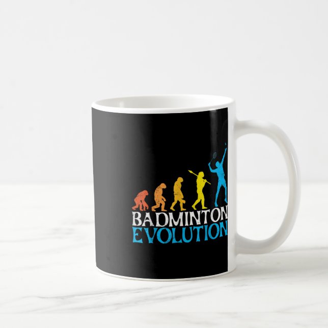 Badminton Evolution Affe Badminton Spieler Badmin Kaffeetasse (Rechts)