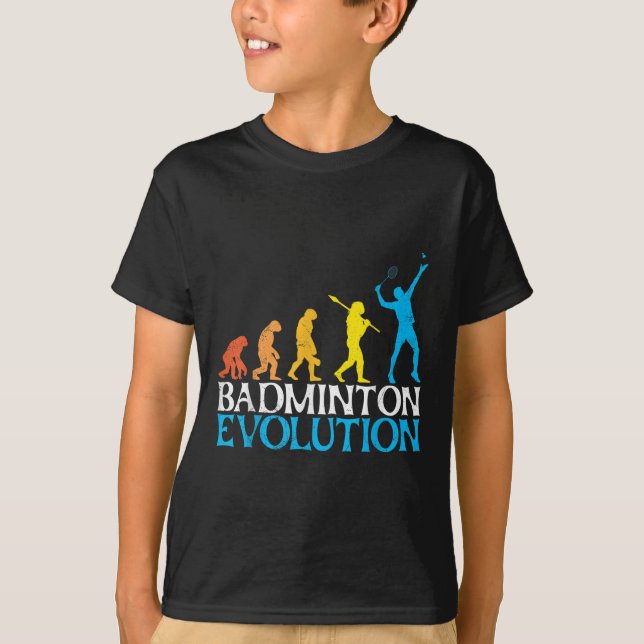 Badminton Evolution Affe Badminton Spieler Badmin T-Shirt (Vorderseite)