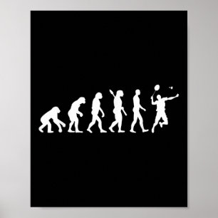 Badminton Evolution Jersey T-Shirt Lustige Rackets Poster
