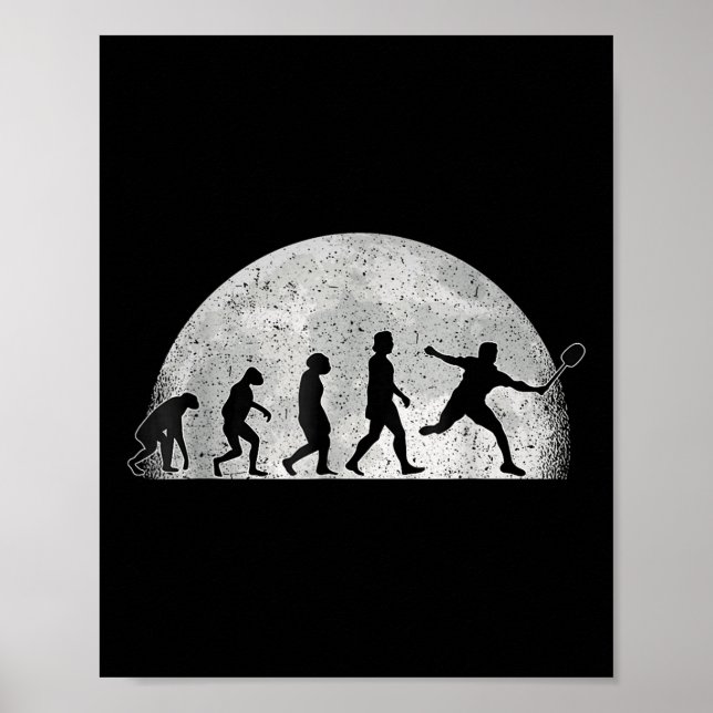 Badminton Evolution - Mond Badminton Spieler  Poster (Vorne)