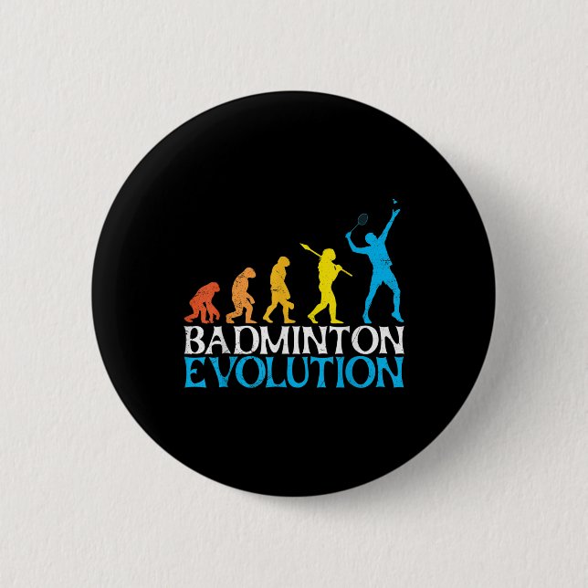 Badminton Evolution Monkey Badminton Spieler Badmi Button (Vorderseite)