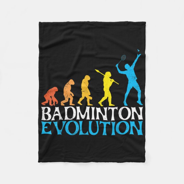 Badminton Evolution Monkey Badminton Spieler Badmi Fleecedecke (Vorderseite)