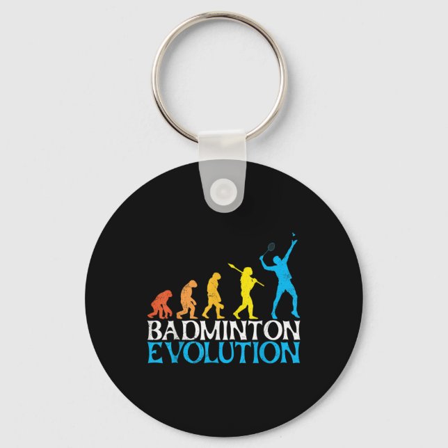 Badminton Evolution Monkey Badminton Spieler Badmi Schlüsselanhänger (Vorderseite)