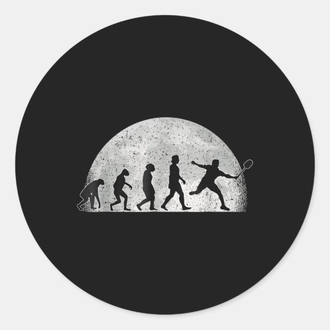 Badminton Evolution - Moon Badminton Player Runder Aufkleber (Vorderseite)