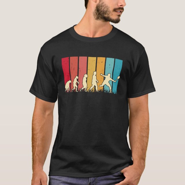 Badminton Evolution Retro Badminton Player Badmint T-Shirt (Vorderseite)