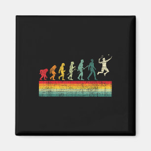 Badminton Evolution - Retro Sports Lover Shuttle Magnet