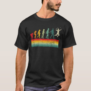 Badminton Evolution Retro Sports Shuttlecock T-Shirt
