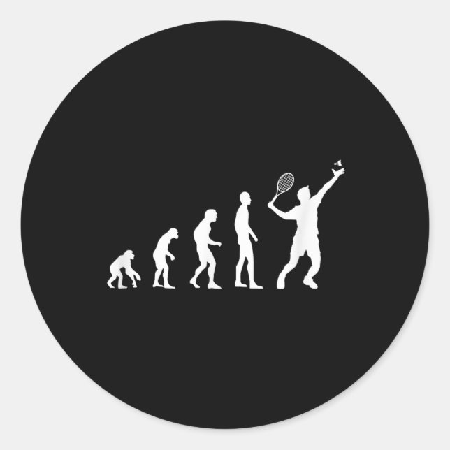Badminton Evolution Shuttle Funny Runder Aufkleber (Vorderseite)