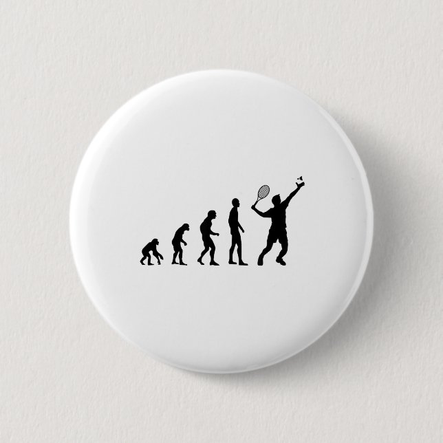 Badminton Evolution Shuttle Lustig  Button (Vorderseite)