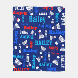 Badminton fährt weiß, blau, rot fleecedecke