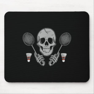 Badminton Feder Humor Fan Skelett Horror Halloween Mousepad