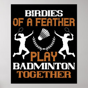 Badminton - Federbälle auf einer Feder Poster