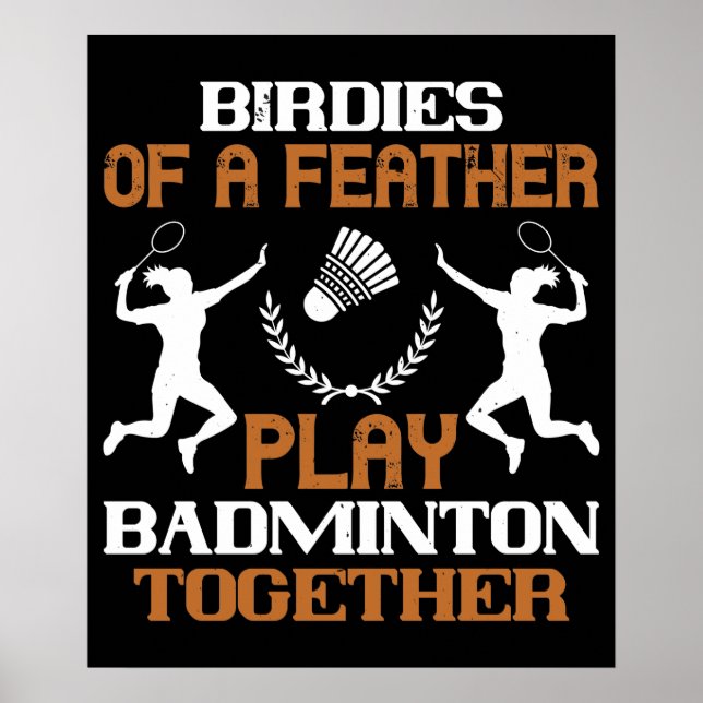 Badminton - Federbälle auf einer Feder Poster (Vorne)