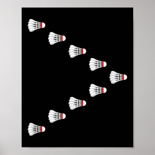 Badminton - Federbälle fliegen in V-Formation  Poster