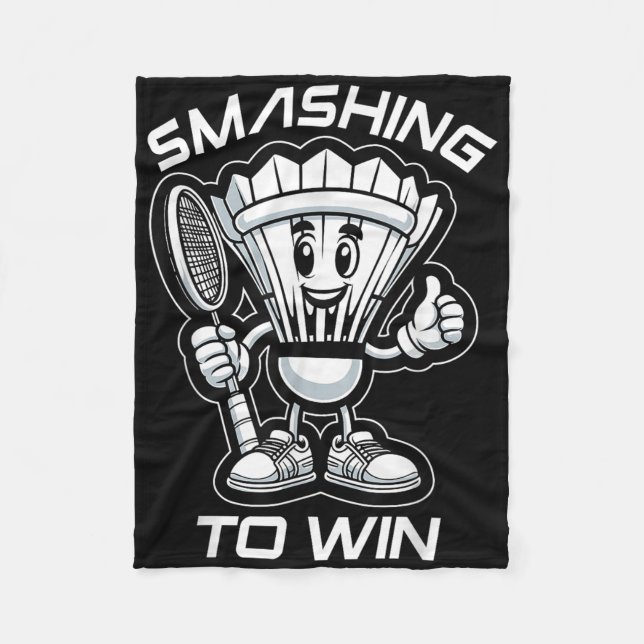 Badminton Forever Cartoon Shuttle And Racket Graph Fleecedecke (Vorderseite)