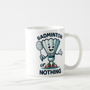 Badminton Forever Cartoon Shuttle und Racket Graph Kaffeetasse