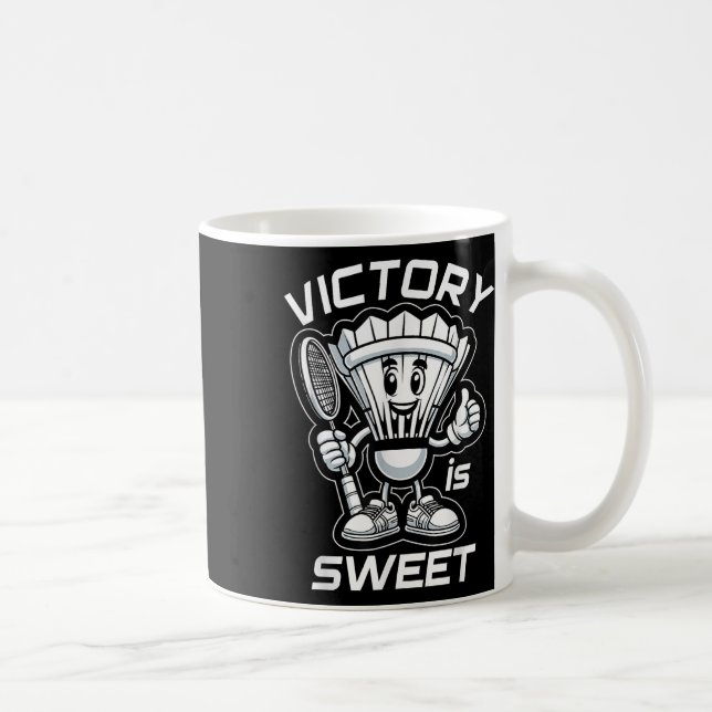 Badminton Forever Cartoon Shuttle und Racket Graph Kaffeetasse (Rechts)