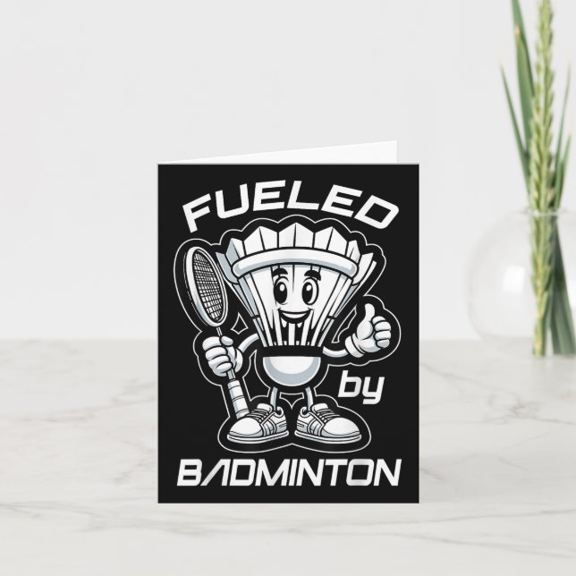 Badminton Forever Cartoon Shuttle und Racket Graph Karte (Vorderseite)