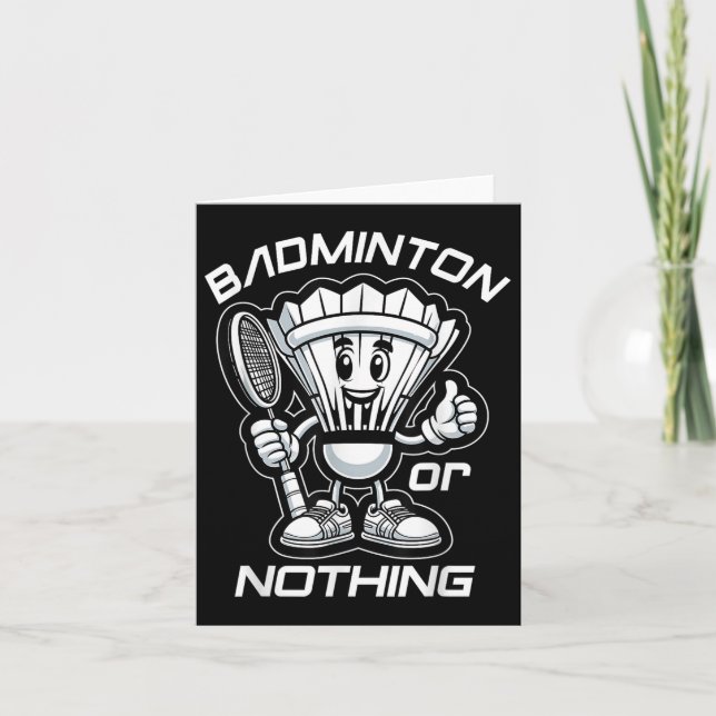 Badminton Forever Cartoon Shuttle und Racket Graph Karte (Vorderseite)