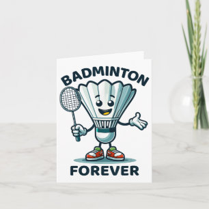Badminton Forever Cartoon Shuttle und Racket Graph Karte