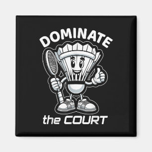 Badminton Forever Cartoon Shuttle und Racket Graph Magnet