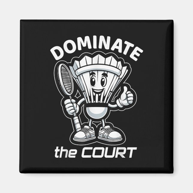 Badminton Forever Cartoon Shuttle und Racket Graph Magnet (Vorne)