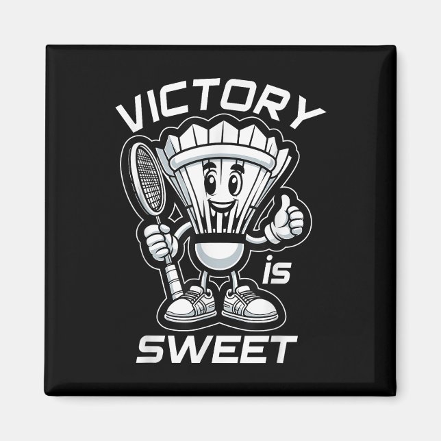 Badminton Forever Cartoon Shuttle und Racket Graph Magnet (Vorne)