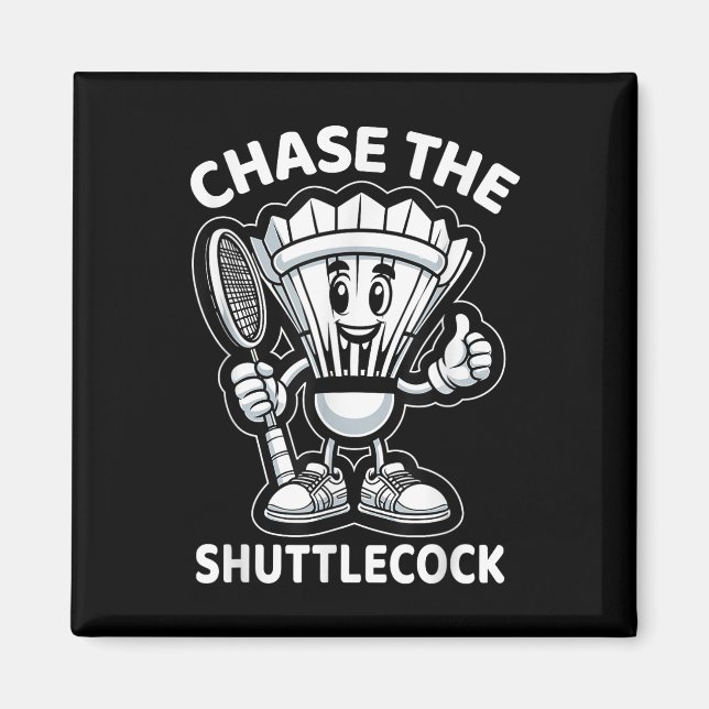 Badminton Forever Cartoon Shuttle und Racket Graph Magnet (Vorne)