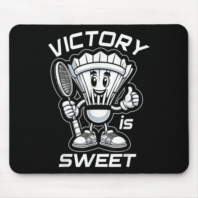 Badminton Forever Cartoon Shuttle und Racket Graph Mousepad (Vorne)