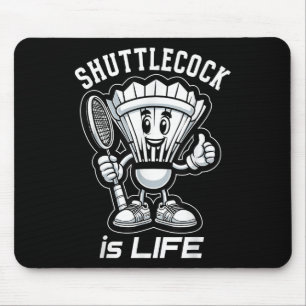 Badminton Forever Cartoon Shuttle und Racket Graph Mousepad
