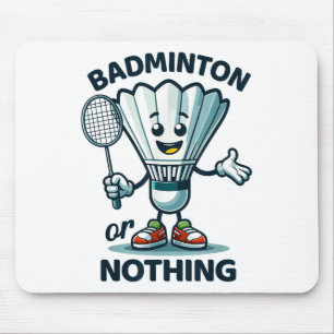 Badminton Forever Cartoon Shuttle und Racket Graph Mousepad