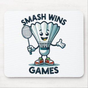 Badminton Forever Cartoon Shuttle und Racket Graph Mousepad