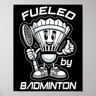 Badminton Forever Cartoon Shuttle und Racket Graph Poster