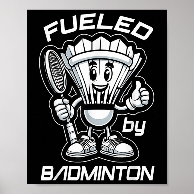 Badminton Forever Cartoon Shuttle und Racket Graph Poster (Vorne)