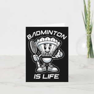 Badminton Forever Cartoon-Shuttle und Schläger-Gra Karte