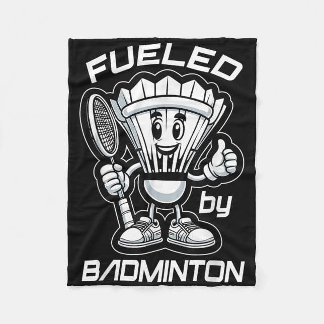 Badminton Forever Cartoon-Shuttlecock und Schläger Fleecedecke (Vorderseite)