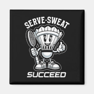 Badminton Forever Cartoon-Shuttlecock und Schläger Magnet