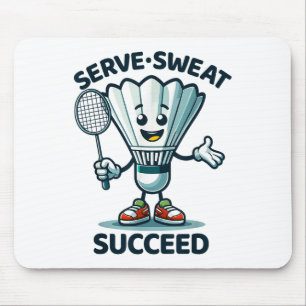 Badminton Forever Cartoon-Shuttlecock und Schläger Mousepad