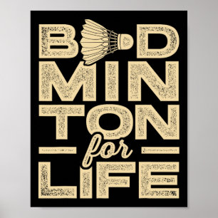 Badminton für Life Badminton Player Shuttle Cross Poster