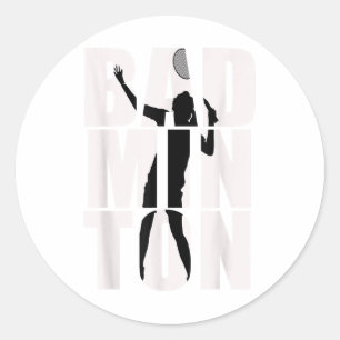 Badminton für Männer, Frauen, Mädchen und Jungen_1 Runder Aufkleber
