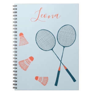 Badminton für zwei individuelles Notizbuch Notizblock