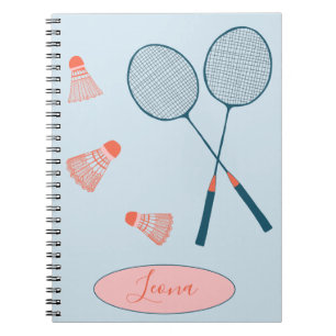 Badminton für zwei Monogramm-Notebooks Notizblock