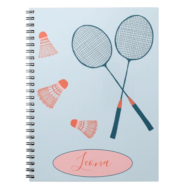 Badminton für zwei Monogramm-Notebooks Notizblock (Vorderseite)