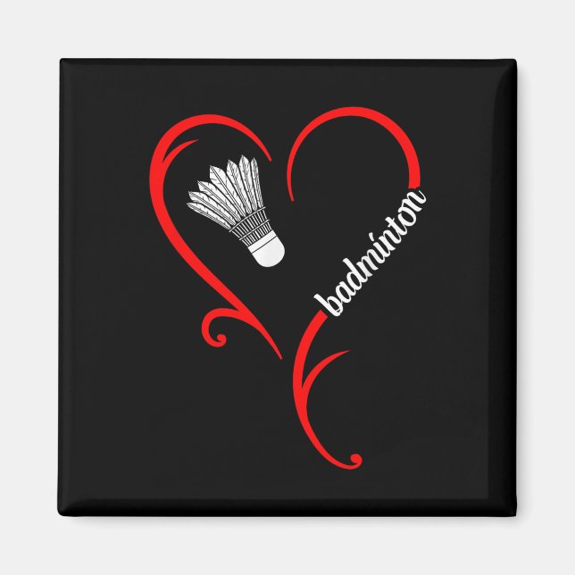 Badminton Game Coach Shuttle Player Badminton Play Magnet (Vorne)