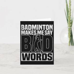 Badminton Game Lover Bad Words Shuttle Badminton Karte