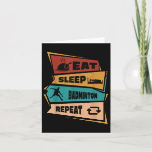 Badminton Game Repeat Shuttle Retro Badminton Play Karte