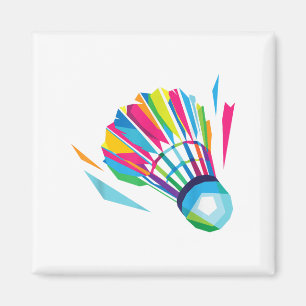 Badminton Game Shuttle Sport Badminton Pop Art Magnet