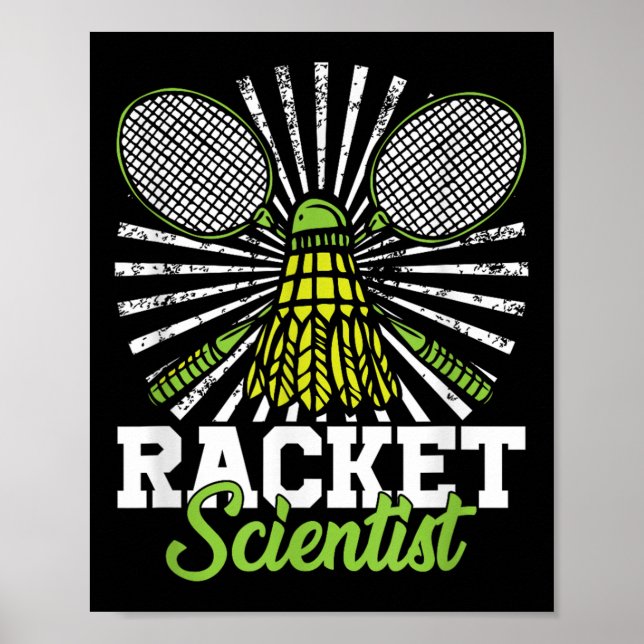 Badminton-Geschenk-Shuttle-Schläger-Wissenschaftle Poster (Vorne)