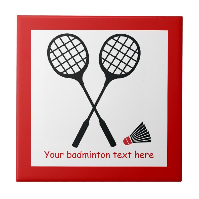 Badminton-Geschenke, Schläger und Shuttlecck-Brauc Fliese (Vorderseite)